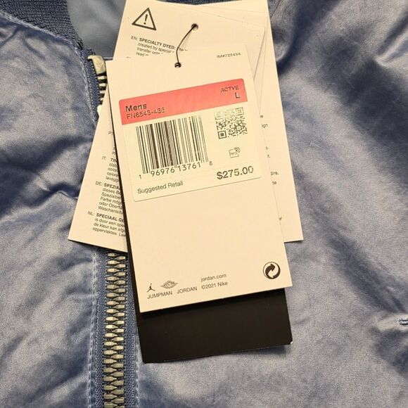 Nike Jordan Essentials Renegade Bomber Jacket Blue FN6543-436 Men's Size L - Picture 3 of 3